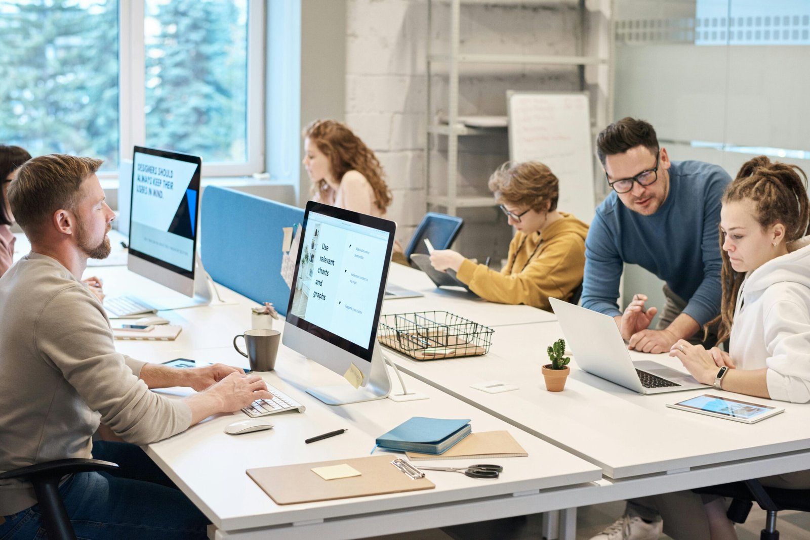 Team using a cloud phone system in a Bristol city centre office